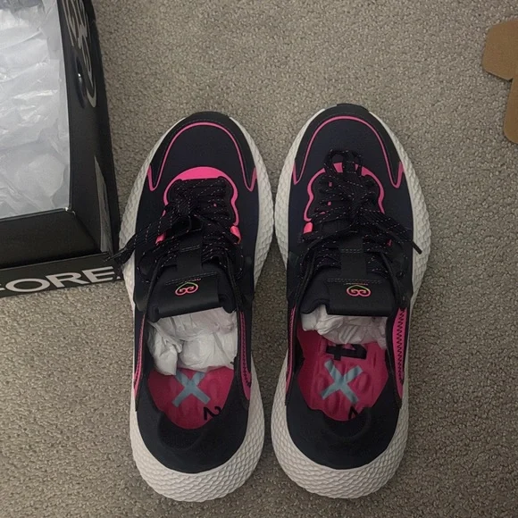 G/FORE Navy Athletic Sneakers with Pink Accents - Picture 2 of 5